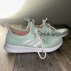 Adidas Cloudfoam Green White Pure Womens US Size 8 Sneakers Casual Shoes EF1189